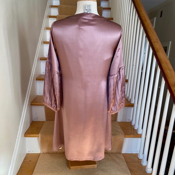 Garnet Hill rose-colored silk dress, sz 4 NWT - Picture 4 of 14